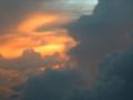 background: Distant thunderstorm flying out of Fort Lauderdale, Florida