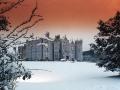 background: Kinnitty castle in the snow
