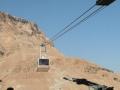 background: Cable Ride Down Masada