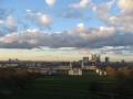 background: Canary Wharf from Greenwich park, London, UK