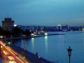 background: Thessaloniki in blue