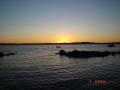 background: Sunset Sebago Lake Maine