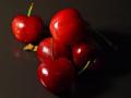 background: Red Cherries